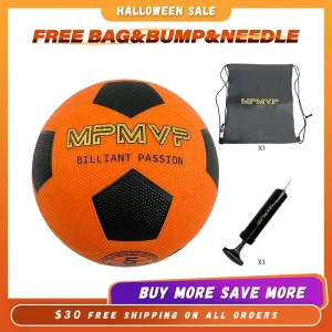 Light Up Rubber Orange Soccer ball High Quality