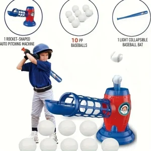 Automatic children's pitching machine with T-ball set,